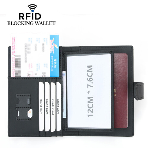 Echtes Leder RFID Reisepasshülle - Sichere Reisebrieftasche 1