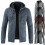 (Dark Gray,XL)Pull homme à capuche hiver épais fermeture éclair pull pull à capuche manteau tricot 2