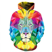 (Style C,XXL)Fashion Men Women 3d Lion Graphic Print Hoodie Sweatshirt Pullover Coat Top