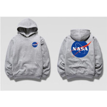 (gray,XL)Suéter De La Nasa Nasa Print Unisex Hip Hop Hoodie Pullover 2018