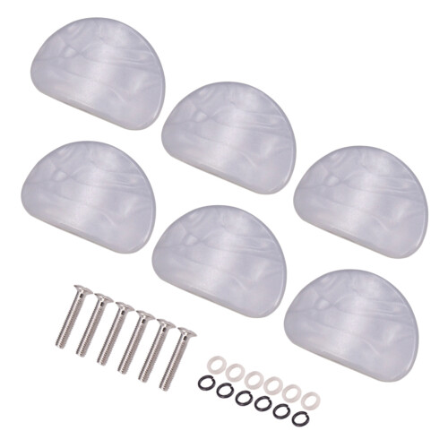 6 Pcs White Pearl Guitar Tuning Pegs Keys Button Tuners Machine Heads Premium Tuning Key Button Cap Knobs Handle Caps 1