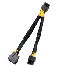Dual 4Pin IDE to GPU Dual 8Pin(6+ 2)Pin Power Supply Cable PCI-E PCI Express Video Display Card Adapter