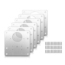 6 StüCke Reparaturplatten Satz für Schrankscharniere mit Schrauben, Edelstahl Reparaturhalterungen für Verdeckte SchranktüRscharniere