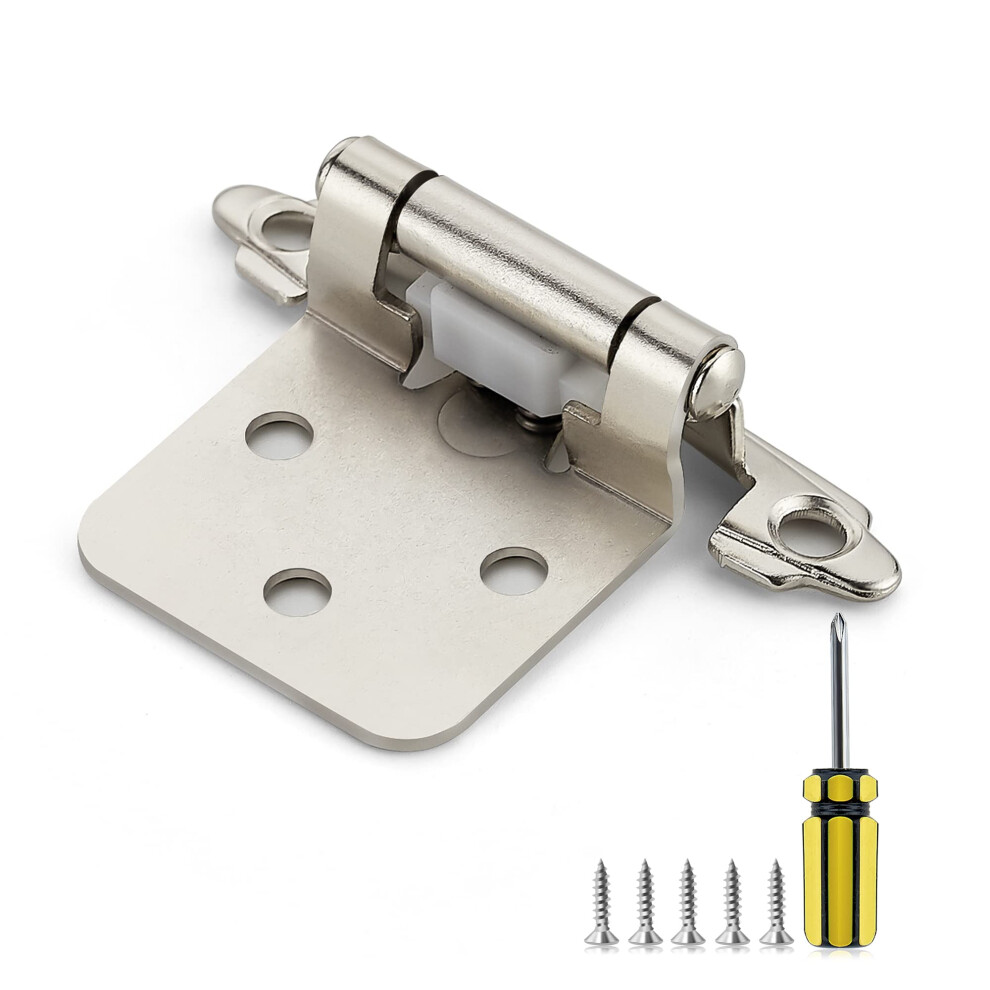 50 Pack 1/2 Inch Overlay Selfclosing Satin Nickel Cabinet Door Hinges For Face Frame 9771547200505