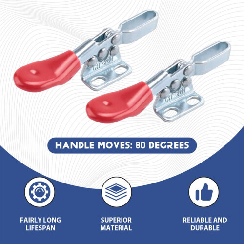 4Pcs Quick Release Toggle Clamp GH-201 Antislip Horizontal 59Lbs Holding Capacity for Machine Operation, Woodworking 1