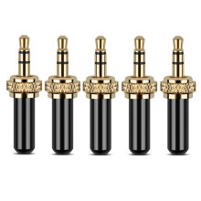 5 Pcs 3.5Mm Plugs Conector de Metal 3.5Mm Screw Lock Stereo Jack Plug com Rosca Interna M6