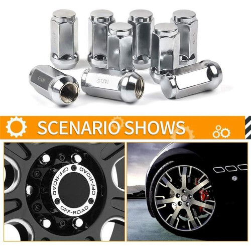 24Pcs Car Lug Nuts M14X1.5 Thread Cone  Car Wheel Nuts for  Silverado  1999-2019