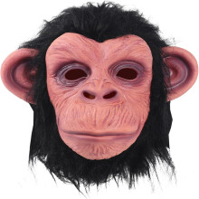 Gorilla Mask Realistic Full Head Latex Animal Mask for Adults Halloween Cosplay Party