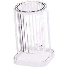 Chopstick Holder with Drip Tray, Utensil Organizer for Kitchen Storage and Efficient Drainage, White