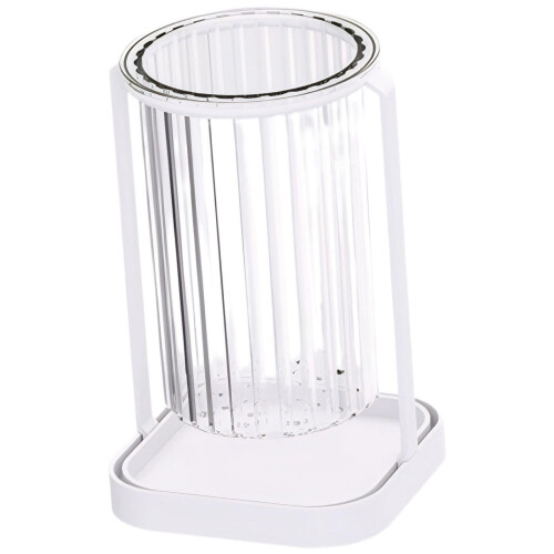 Chopstick Holder with Drip Tray, Utensil Organizer for Kitchen Storage and Efficient Drainage, White