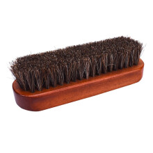 Horsehair Shoe Polishing Brush with Ergonomic Wood Handle for Gentle Leather Care and Shine