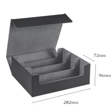 1800+ Card Deck Case for Trading Cards, Magnetic Card Storage Box Top Side-Loading Deck Case Game Cards Box Black+Gray