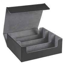 1800+ Kartendeck-HüLle für Sammelkarten, Magnetische Karten-Aufbewahrungsbox, Oben Seitlich Ladbare Deck-HüLle, Spielkarten-Box, Schwarz + Grau