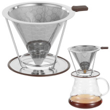Pour Over Coffee Maker with Dual Layer Stainless Steel Mesh Filter, Reusable Paperless Design for Home Travel