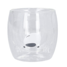 Cană de sticlă cu pereți dubli în formă de ursuleț drăguță, 250 ml