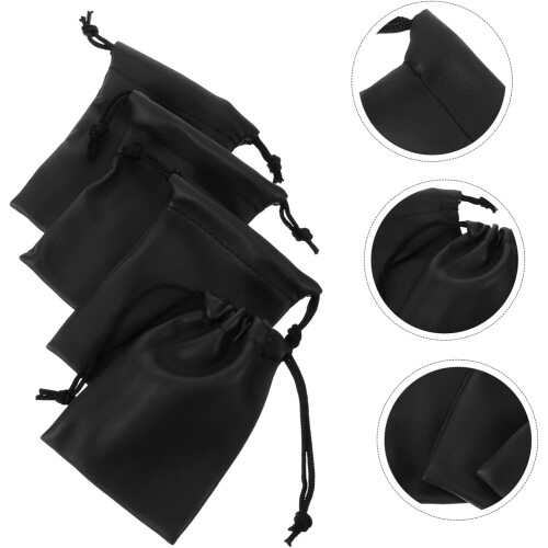 4pcs Leather Microphone Pouch with Drawstring for Handheld Mic Holder Accessories Dustproof 1