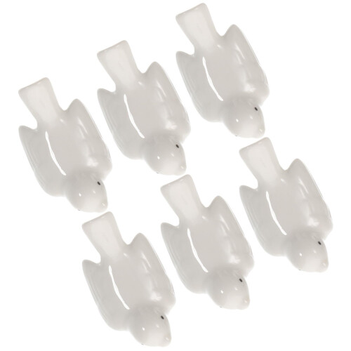 6pcs Ceramic Bird Chopstick Rest White Cutlery Holder Keeps Tableware Hygienic for Dining Table