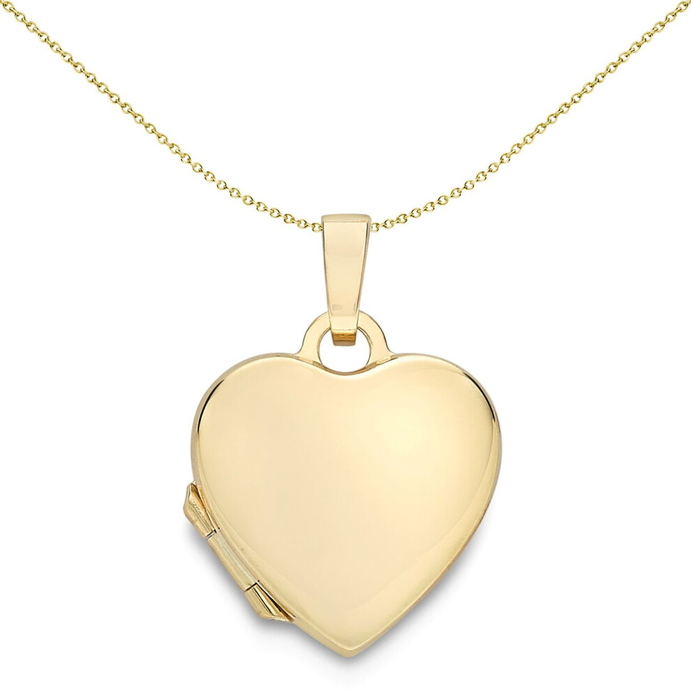 New Jewelco London Women's 9Ct Love Heart Locket - Gold Lknr02228