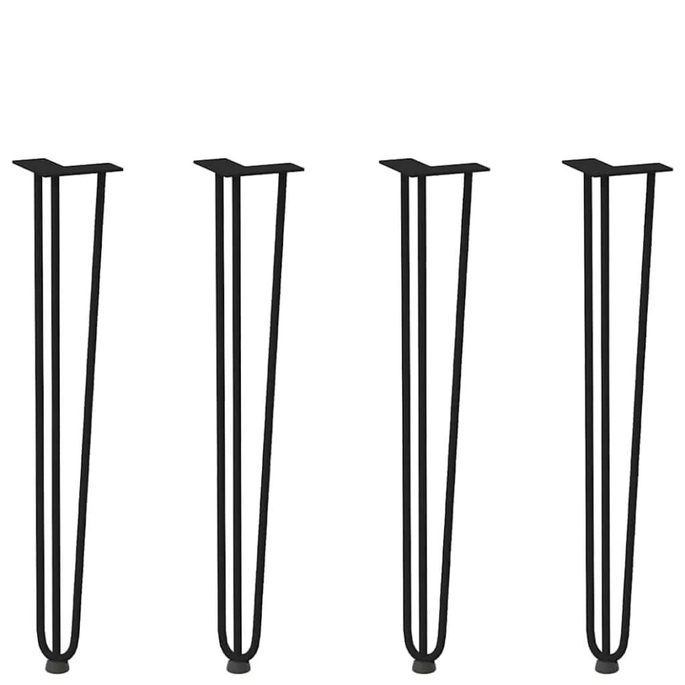 28 Inch Black Hairpin Table Legs Set Of 4, Heavyduty Metal Furniture Legs With Adjustable Levelers 9169991222165