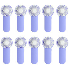 10 Pack Portable Handheld Fans with Quiet Powerful Airflow, Safe Blades, Compact Lilac Design