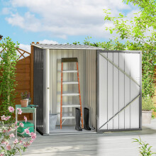 Outsunny 3.3ft x 3.4ft Outdoor Storage Shed Steel Garden Shed w/ Lockable Door