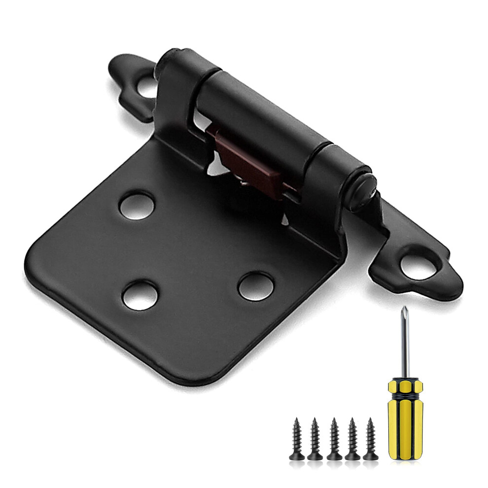 2 Pack Matte Black Selfclosing Half Overlay Kitchen Cabinet Door Hinges With Screws 9169991222356