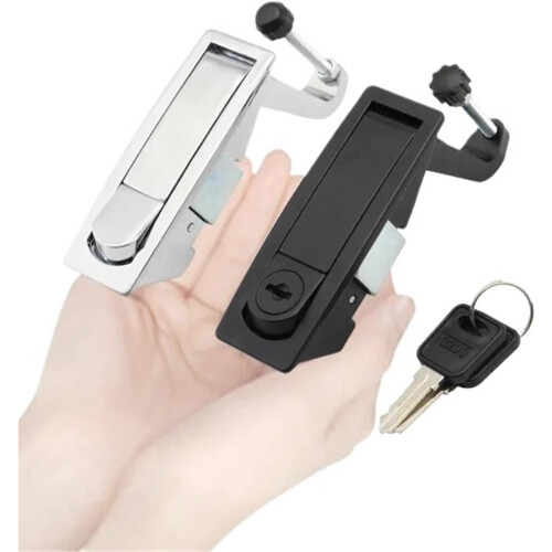 Cabinet Latch for RV Compartment and Electrical Box – Black Flush LowProfile Quick Access Lock 1