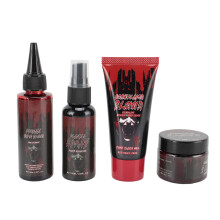 4 Stück Fake-Blut-Make-up-Set; Geronnenes Blutgel & Spray-Set für Cosplay & Partys