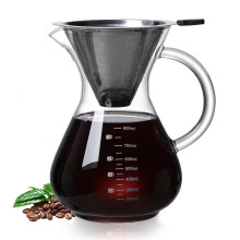 34oz Pour Over Coffee Maker with Stainless Steel Filter, HeatResistant Glass Carafe for Rich Flavor