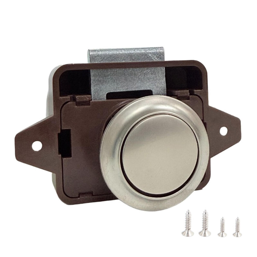 Keyless Cabinet Latch With Push Button, 26Mm Easy Install, Secure Rv Boat Camper Door Lock 9169991222776