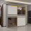 (White, 200cm) Modern Glass Door Wardrobe with LED 1