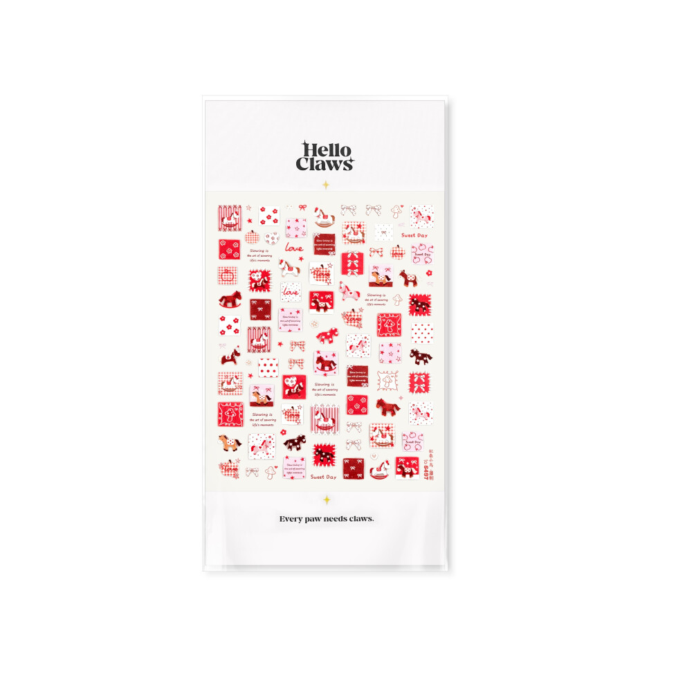 Hello Claws Red | Pony Nail Deco Sticker