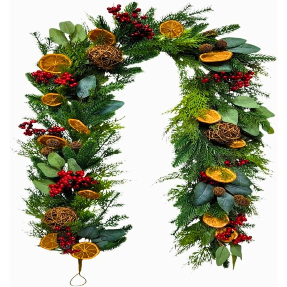 B&Q - 6Ft/1.8M Orange & Berry Christmas GarlandAutumn Mantel & Staircase Decoration - Image 4
