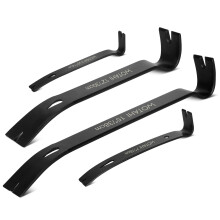 4Piece Heavy Duty Flat Pry Bar Set with Nail Puller, Carbon Steel for Trim and Baseboard Removal