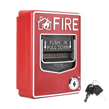 Fire Alarm Pull Station with Key Lock, Dual SoundLight Alert for Home Office Hotel Restaurant