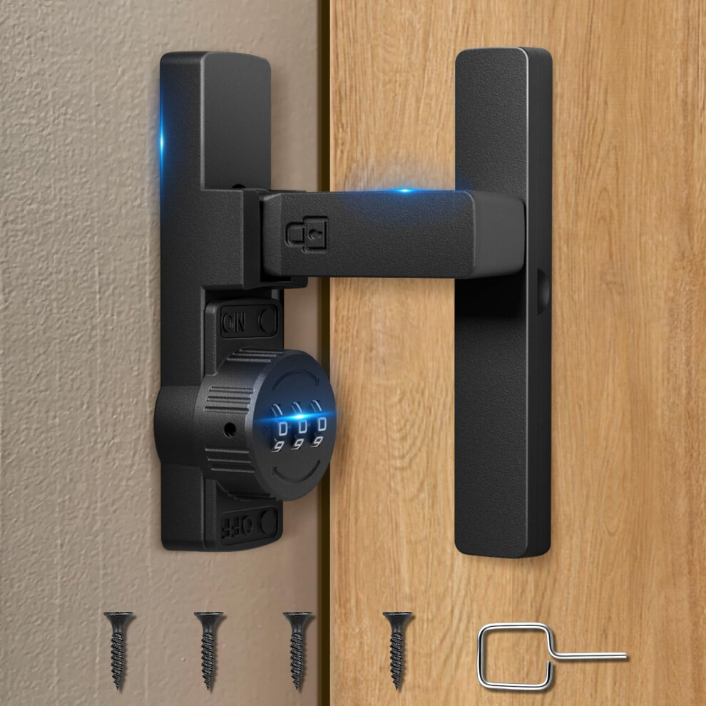 90 Degree Barn Door Lock With Keyless 3Digit Combination, Heavy Duty Gate Latch For Shed And Doors 9169991223513