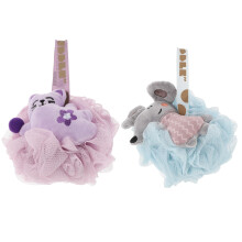 2pcs Cartoon Bath Loofah Balls Soft Mesh Shower Body Scrubber for Gentle Exfoliation and Rich Foam