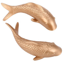 2Pcs Resin Carp Golden Fish Wall Hanging Ornament Personality Fish Figurine for Home Restaurant Background Wall Decor