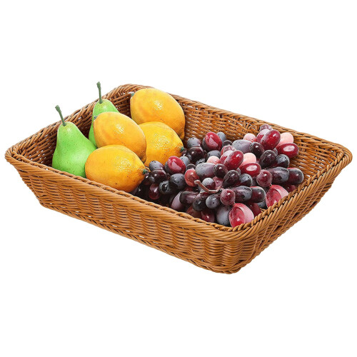 Cesta de Armazenamento de Vime de 16 Polegadas, Cesta de PãEs Loja de Supermercado Cesta de ExposiçãO de Comida em Tecido Cesta de Servir de 2