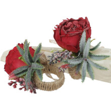 4Pcs Artificial Rose Flower Napkin Ring Flower Towel Napkin Buckle Holder Napkin Buckle Party Table Decoration()