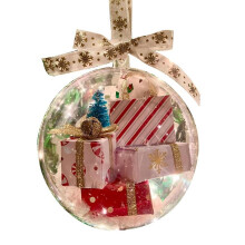 Christmas Ornament Xmas Tree Decorations Clear Bauble Ornament House Hanging Exquisite Gift-Gift Box
