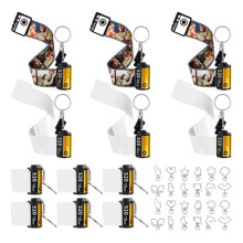 12 PCS Chaveiros de Rolo de Filme de Câmera de SublimaçãO com Chaveiros de ReposiçãO Chaveiros de Fotos para Artesanato DIY de AniversáRio