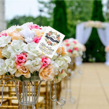 40 PCS Floral Card Holder Picks - Flower Card Holder Sticks for Bouquets, Wedding Centerpieces, Photo Holder Sticks