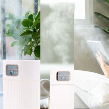 Luchtbevochtigers met Nachtlampje, Luchtbevochtigers voor Slaapkamer en Grote Kamer, 1,1 Liter Cool Mist-Luchtbevochtiger voor Slaapkamer, Kantoor
