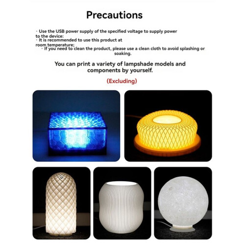 3D Printing Model LED Light LED Spotlight 5V Ultra-Thin Night Light USB Adjustable LED Light for Garage Kit Lamp 2