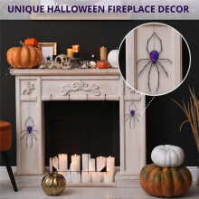 Spider Målat Glas Suncatcher Halloween-Dekorationer Inomhusglas Halloween-Dekor Halloweenfest Presentprydnad M