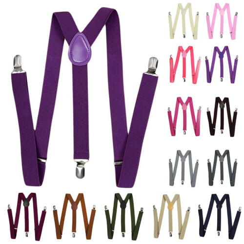 Unisex Clip  Suspender Elastic Y-Shape Back Formal Adjustable Braces, Dark Gray 2