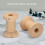 10Pcs Wooden Empty Thread Spools Natural Color 29mm x23mm 4