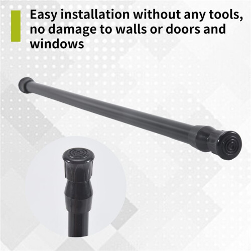 Spring Extendable Loaded Curtain Rail Pole Telescopic Bath Window Tension Rod,40-70Cm 2