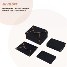 50Pcs Envelopes Gift Card Envelopes Envelopes for Personalized Gift Cards Wedding Envelopes or Place Card Black